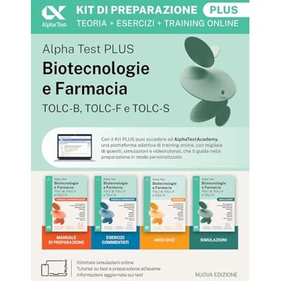 Alpha Biotecnologie e Farmacia TOLC-B, TOLC-F e TOLC-S 2026-2027. Kit di preparazione Plus. Per test di ammissione universitari, anche per ... e simulatore online (TestUniversitari) Alpha Biotecnologie e Farmacia TOLC-B, TOLC-F e TOLC-S 2026-2027. Kit di preparazione Plus. Per test di ammissione universitari, anche per ... e simulatore online (TestUniversitari)