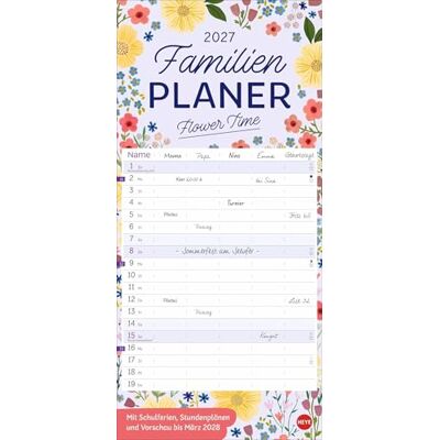 Heye Deko-Familienplaner Flower Time 2027: Vintage-inspiriert mit modernem Touch: Der gute-Laune-Kalender für Familien mit 5 Spalten. Format 21 x 45 mit Monatskalendarium Heye Deko-Familienplaner Flower Time 2027: Vintage-inspiriert mit modernem Touch: Der gute-Laune-Kalender für Familien mit 5 Spalten. Format 21 x 45 mit Monatskalendarium