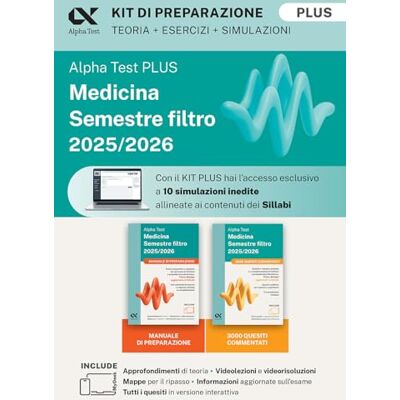 Alpha Medicina. Semestre filtro 2025-2026. Kit di preparazione Plus. Chimica e Propedeutica biochimica, Fisica e Biologia. Con piattaforma e simulatore online (TestUniversitari) Alpha Medicina. Semestre filtro 2025-2026. Kit di preparazione Plus. Chimica e Propedeutica biochimica, Fisica e Biologia. Con piattaforma e simulatore online (TestUniversitari)