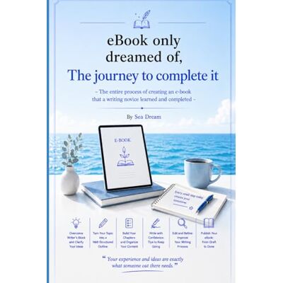Dream, Sea eBook only dreamed of, The journey to complete it: The entire process of creating an e-book that a writing novice learned and completed Dream, Sea eBook only dreamed of, The journey to complete it: The entire process of creating an e-book that a writing novice learned and completed