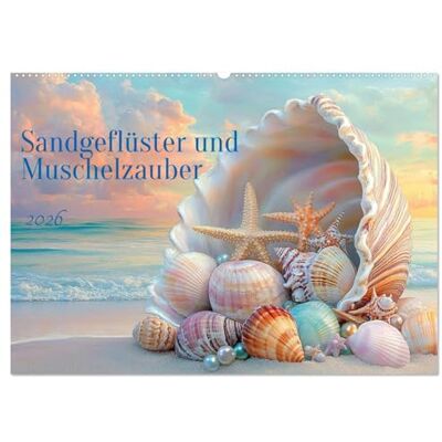 Seltmann, Anne Sandgeflüster und Muschelzauber (Wandkalender 2026 DIN A2 quer), Monatskalender: Muscheln, Meer, Wellen Seltmann, Anne Sandgeflüster und Muschelzauber (Wandkalender 2026 DIN A2 quer), Monatskalender: Muscheln, Meer, Wellen