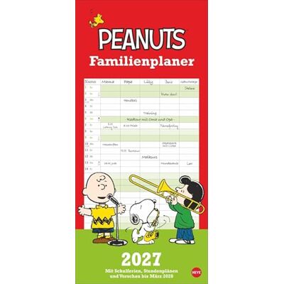 Heye Peanuts Familienplaner 2027: Kalender für Familien mit 5 Spalten. Humorvoll illustrierter Familien-Wandkalender mit Snoopy, Charlie Brown und Co. Heye Peanuts Familienplaner 2027: Kalender für Familien mit 5 Spalten. Humorvoll illustrierter Familien-Wandkalender mit Snoopy, Charlie Brown und Co.