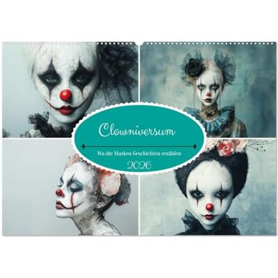 Seltmann, Anne Clowniversum Wo die Masken Geschichten erzählen (Wandkalender 2026 DIN A2 quer), Monatskalender: Die faszinierende Welt der Clowns Seltmann, Anne Clowniversum Wo die Masken Geschichten erzählen (Wandkalender 2026 DIN A2 quer), Monatskalender: Die faszinierende Welt der Clowns