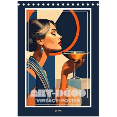 Braun Art-Déco Vintage-Poster (Tischkalender 2026 DIN A5 hoch), Monatskalender: Werbung in Plakaten zwischen den Kriegen Braun Art-Déco Vintage-Poster (Tischkalender 2026 DIN A5 hoch), Monatskalender: Werbung in Plakaten zwischen den Kriegen