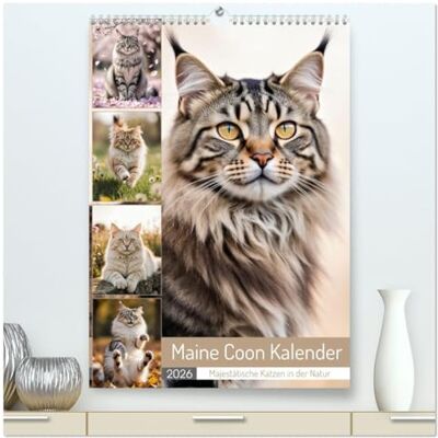 Fotografie, Mb Maine Coon Kalender Majestätische Katzen in der Natur (hochwertiger Premium Wandkalender 2026 DIN A2 hoch), Kunstdruck in Hochglanz: Katzenkalender ... der beliebten Rasse in jeder Jahreszeit Fotografie, Mb Maine Coon Kalender Majestätische Katzen in der Natur (hochwertiger Premium Wandkalender 2026 DIN A2 hoch), Kunstdruck in Hochglanz: Katzenkalender ... der beliebten Rasse in jeder Jahreszeit