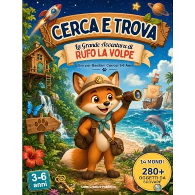 Creative Cerca e Trova: La Grande Avventura di Rufo la Volpe: Libro per Bambini Curiosi 3-6 Anni con oltre 350 Oggetti da Scovare in 14 Mondi Creative Cerca e Trova: La Grande Avventura di Rufo la Volpe: Libro per Bambini Curiosi 3-6 Anni con oltre 350 Oggetti da Scovare in 14 Mondi