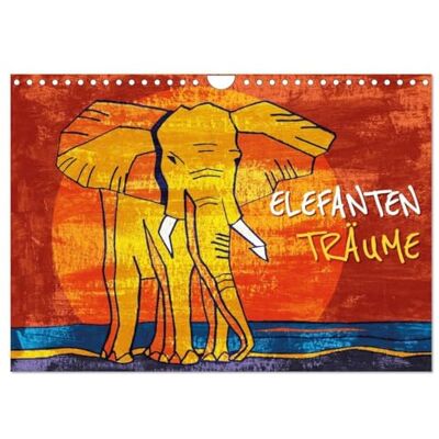Roth Elefanten-Träume (Wandkalender 2026 DIN A4 quer), Monatskalender: Elefanten-Gemälde in den Farben Afrikas Roth Elefanten-Träume (Wandkalender 2026 DIN A4 quer), Monatskalender: Elefanten-Gemälde in den Farben Afrikas