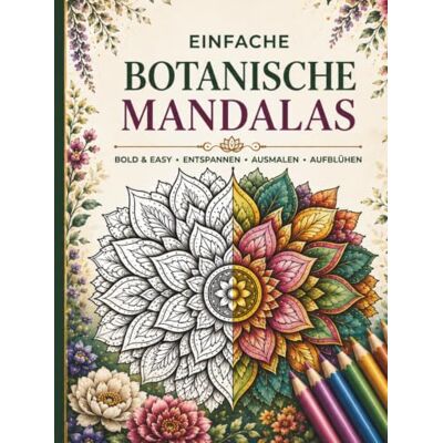 ART Einfache Botanische Mandalas: Das Bold & Easy Malbuch für Erwachsene Große und einfache Blumen-, Pflanzen- und Natur-Mandalas mit dicken Linien zur Entspannung (Großformat) ART Einfache Botanische Mandalas: Das Bold & Easy Malbuch für Erwachsene Große und einfache Blumen-, Pflanzen- und Natur-Mandalas mit dicken Linien zur Entspannung (Großformat)