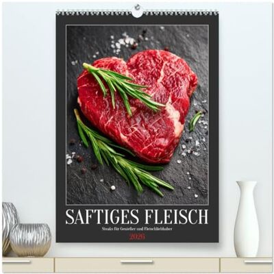 Fotografie, Mb Saftiges Fleisch Steaks für Genießer und Fleischliebhaber (hochwertiger Premium Wandkalender 2026 DIN A2 hoch), Kunstdruck in Hochglanz: Fleisch in ... oder Mitbringsel für Fleischliebhaber Fotografie, Mb Saftiges Fleisch Steaks für Genießer und Fleischliebhaber (hochwertiger Premium Wandkalender 2026 DIN A2 hoch), Kunstdruck in Hochglanz: Fleisch in ... oder Mitbringsel für Fleischliebhaber
