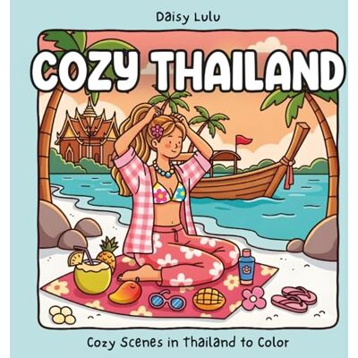 Daisy Tech Cozy Thailand A Cute & Cozy Coloring Book for Kids & Adults: Bold & Easy Coloring Pages with Thai Temples, Floating Markets, Tropical Beaches, ... & Stress Relief (Cozy Places Coloring Series) Daisy Tech Cozy Thailand A Cute & Cozy Coloring Book for Kids & Adults: Bold & Easy Coloring Pages with Thai Temples, Floating Markets, Tropical Beaches, ... & Stress Relief (Cozy Places Coloring Series)
