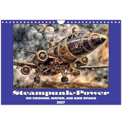 Braun Steampunk power on ground, water, air and space (Wall Calendar 2027 DIN A4 landscape), 12 Month Wall Calendar: Retro-futuristic full steam ahead Braun Steampunk power on ground, water, air and space (Wall Calendar 2027 DIN A4 landscape), 12 Month Wall Calendar: Retro-futuristic full steam ahead