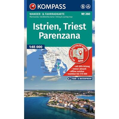 Xxx 260 istrien, triest, parenzana: Wander- und Fahrradkarte in einem inklusive Offline-Verwendung in der KOMPASS-App. Wander-& Radwege. Xxx 260 istrien, triest, parenzana: Wander- und Fahrradkarte in einem inklusive Offline-Verwendung in der KOMPASS-App. Wander-& Radwege.
