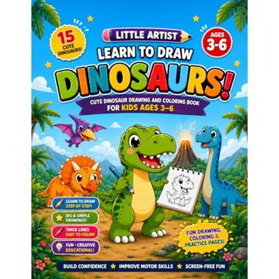 Creative Little Artist Learn to Draw Dinosaurs: Cute Dinosaur Drawing and Coloring Book for Kids Ages 3–6 Learn to Draw Easy Dinosaurs Step by Step with Big ... (Little Artist Learn-to-Draw Series) Creative Little Artist Learn to Draw Dinosaurs: Cute Dinosaur Drawing and Coloring Book for Kids Ages 3–6 Learn to Draw Easy Dinosaurs Step by Step with Big ... (Little Artist Learn-to-Draw Series)