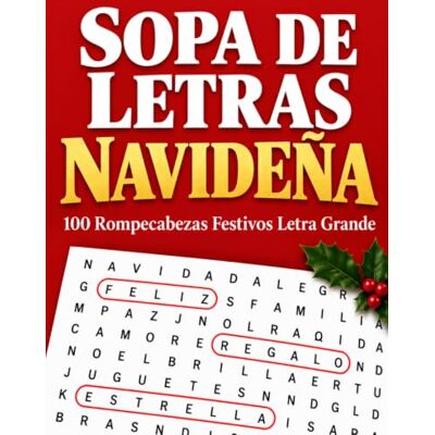 ART Sopa de Letras Navideña: 100 Rompecabezas Festivos con Letra Grande, Tradiciones, Personajes, Comida y Más, Sin Repeticiones (Santa's Puzzle Workshop) ART Sopa de Letras Navideña: 100 Rompecabezas Festivos con Letra Grande, Tradiciones, Personajes, Comida y Más, Sin Repeticiones (Santa's Puzzle Workshop)