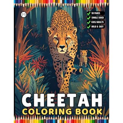 ART Cool Cheetah Coloring Book Gift for Adults Kids Boys Girls Teens Youth 50 Pages Single Sided Relaxation Wildlife Safari Zoo Animal Coloring Pages: ... Bold and Easy Simple Cheetah Coloring Sheets ART Cool Cheetah Coloring Book Gift for Adults Kids Boys Girls Teens Youth 50 Pages Single Sided Relaxation Wildlife Safari Zoo Animal Coloring Pages: ... Bold and Easy Simple Cheetah Coloring Sheets