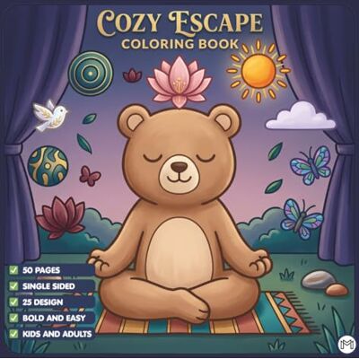 ART Cozy Escape Coloring Book for Adults Kids Boys Girls Young Teens: Cute Animal Cozy Escape Coloring Activity Pages for School Kids Children Stress ... Simple Single Sided Soothing Coloring Sheets ART Cozy Escape Coloring Book for Adults Kids Boys Girls Young Teens: Cute Animal Cozy Escape Coloring Activity Pages for School Kids Children Stress ... Simple Single Sided Soothing Coloring Sheets
