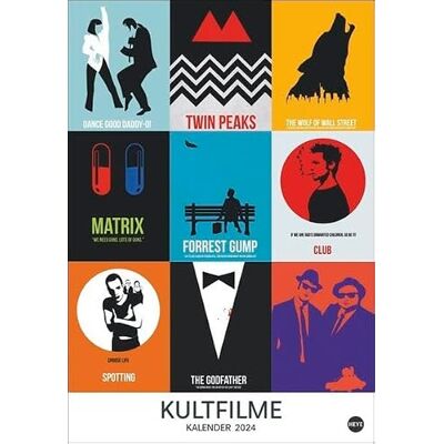 Heye Calendario de carteles de películas de culto 2024. Clásico de la película en un calendario anual de pared 2024: uno para cineastas. Cada mes una nueva película... de la historia del cine reilustrada. Heye Calendario de carteles de películas de culto 2024. Clásico de la película en un calendario anual de pared 2024: uno para cineastas. Cada mes una nueva película... de la historia del cine reilustrada.