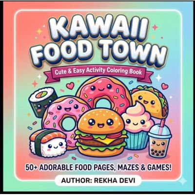 Devi Kawaii Food Town: Cute and Easy Coloring Book for Kids, Toddlers, and Adults with Fun Bonus Activities, Maze Puzzles, and Color by Number (8.5 x 8.5 ... Food Characters) (COLORING BOOK SERIES) Devi Kawaii Food Town: Cute and Easy Coloring Book for Kids, Toddlers, and Adults with Fun Bonus Activities, Maze Puzzles, and Color by Number (8.5 x 8.5 ... Food Characters) (COLORING BOOK SERIES)