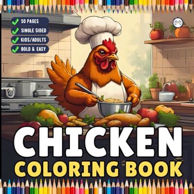 ART Cute Funny Chicken Coloring Book Gift for Adults Kids Boys Girls Teens Bold and Easy Chicken Bird Coloring Sheets for Children Easy Coloring Pages for ... Book Rooster Farm Animal Coloring Book ART Cute Funny Chicken Coloring Book Gift for Adults Kids Boys Girls Teens Bold and Easy Chicken Bird Coloring Sheets for Children Easy Coloring Pages for ... Book Rooster Farm Animal Coloring Book