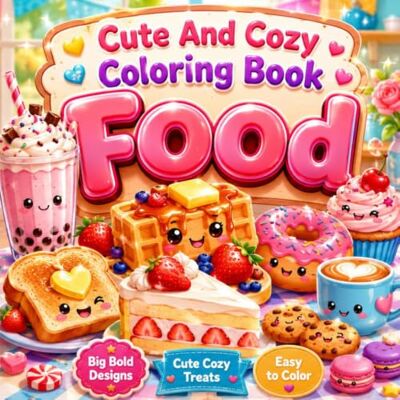 Creative Cute And Cozy Coloring Book Food: Cute and Easy Food Coloring Book with Sweet Snacks, Cozy Dessert Pages, Big Bold Simple Designs, and Relaxing Kawaii Coloring Fun Creative Cute And Cozy Coloring Book Food: Cute and Easy Food Coloring Book with Sweet Snacks, Cozy Dessert Pages, Big Bold Simple Designs, and Relaxing Kawaii Coloring Fun