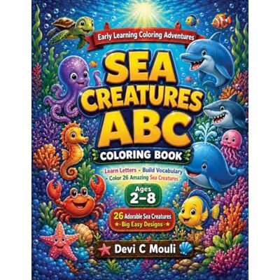 Devi Sea Creatures ABC Coloring Book for Kids Ages 2 and Up: Learn the Alphabet with Sharks, Dolphins, Whales & More! Fun Coloring Pages for Toddlers Devi Sea Creatures ABC Coloring Book for Kids Ages 2 and Up: Learn the Alphabet with Sharks, Dolphins, Whales & More! Fun Coloring Pages for Toddlers