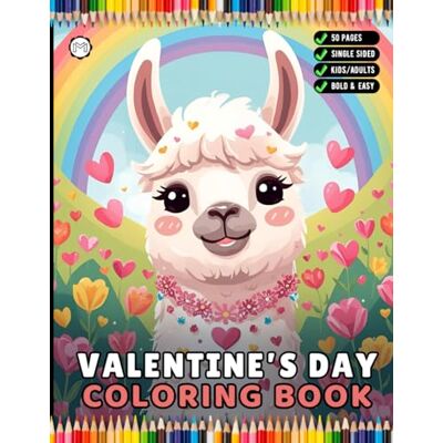 ART Cute Lama Animal Valentine's Day Coloring Book Gift for Adults Kids Boys Girls Teens 50 Pages Single Sided Bold and Easy Valentine's Day Coloring ... Relief Relaxation Coloring Book for Students ART Cute Lama Animal Valentine's Day Coloring Book Gift for Adults Kids Boys Girls Teens 50 Pages Single Sided Bold and Easy Valentine's Day Coloring ... Relief Relaxation Coloring Book for Students