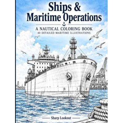 Sharp Ships & Maritime Operations: A Nautical Coloring Book — 40 Detailed Maritime Illustrations Sharp Ships & Maritime Operations: A Nautical Coloring Book — 40 Detailed Maritime Illustrations