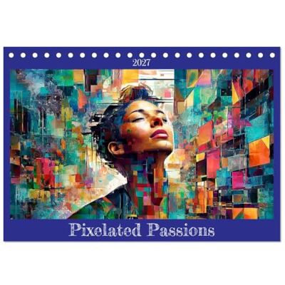 Braun Pixelated Passions (Desk Calendar 2027 DIN A5 landscape), 12 Month DeskCalendar: Emotions in Glitch Art Braun Pixelated Passions (Desk Calendar 2027 DIN A5 landscape), 12 Month DeskCalendar: Emotions in Glitch Art