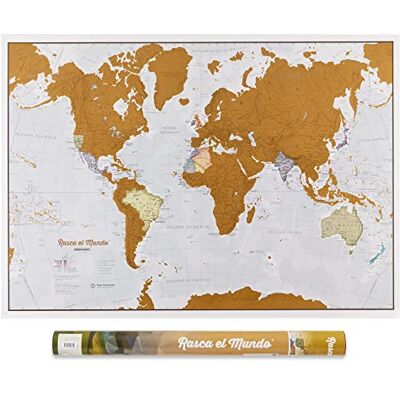 Maps International Póster del mapa mundi de rascar Español con tubo de regalo extragrande 84 x 59 cm 50 años haciendo mapas Detalles cartográficos con el país y los países limítrofes Maps International Póster del mapa mundi de rascar Español con tubo de regalo extragrande 84 x 59 cm 50 años haciendo mapas Detalles cartográficos con el país y los países limítrofes