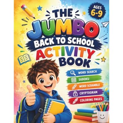Panda The jumbo back to school activity book: Screen-free educational fun for kids ages 6–9: word search, sudoku, word scramble, cryptogram jokes & coloring pages Panda The jumbo back to school activity book: Screen-free educational fun for kids ages 6–9: word search, sudoku, word scramble, cryptogram jokes & coloring pages