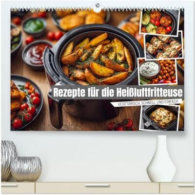 Fotografie, Mb Rezepte für die Heißluftfritteuse vegetarisch, schnell und einfach (hochwertiger Premium Wandkalender 2026 DIN A2 quer), Kunstdruck in Hochglanz: ... für die moderne Küche im Kochbuch-Stil Fotografie, Mb Rezepte für die Heißluftfritteuse vegetarisch, schnell und einfach (hochwertiger Premium Wandkalender 2026 DIN A2 quer), Kunstdruck in Hochglanz: ... für die moderne Küche im Kochbuch-Stil