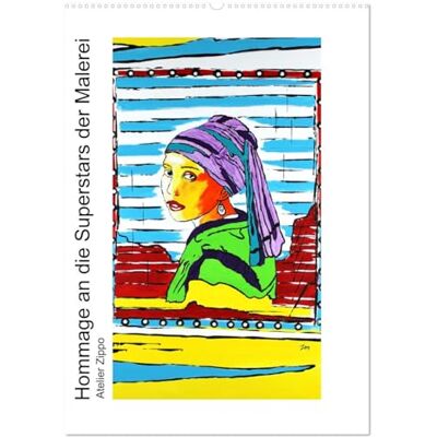 CALVENDO Homenaje a las superestrellas de la pintura Atelier Zippo (calendario de pared 2027 DIN A2 alto), calendario mensual: reinterpretaciones de grandes obras de arte 2025 CALVENDO Homenaje a las superestrellas de la pintura Atelier Zippo (calendario de pared 2027 DIN A2 alto), calendario mensual: reinterpretaciones de grandes obras de arte 2025