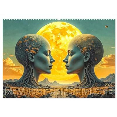 Braun Bewusstseinsdialoge (Wandkalender 2027 DIN A2 quer), Monatskalender: Im Universum der Kopfwelten Braun Bewusstseinsdialoge (Wandkalender 2027 DIN A2 quer), Monatskalender: Im Universum der Kopfwelten