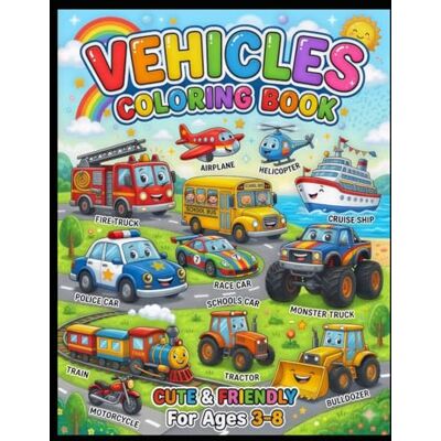 Creative Vehicles Coloring Book for Kids Ages 4-8: Fun Cars, Trucks, Trains, Airplanes, Boats & Construction Vehicles Easy and Cute Coloring Pages for Boys and Girls Creative Vehicles Coloring Book for Kids Ages 4-8: Fun Cars, Trucks, Trains, Airplanes, Boats & Construction Vehicles Easy and Cute Coloring Pages for Boys and Girls
