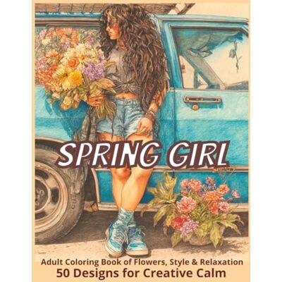 Toni Spring Girl Adult Coloring Book of Flowers, Style & Relaxation 50 Designs for Creative Calm: Grayscale Images of Beautiful Women, Boho Fashion, Floral ... Stress Relief and Creativity (Pretty Girls) Toni Spring Girl Adult Coloring Book of Flowers, Style & Relaxation 50 Designs for Creative Calm: Grayscale Images of Beautiful Women, Boho Fashion, Floral ... Stress Relief and Creativity (Pretty Girls)