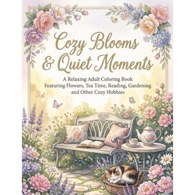 ART Cozy Blooms & Quiet Moments: A Relaxing Adult Coloring Book Featuring Flowers, Tea Time, Reading, Gardening and Other Cozy Hobbies ART Cozy Blooms & Quiet Moments: A Relaxing Adult Coloring Book Featuring Flowers, Tea Time, Reading, Gardening and Other Cozy Hobbies