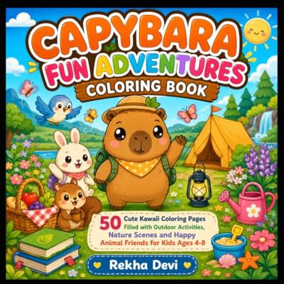 Devi Capybara Fun Adventures Coloring Book: 50 Cute Kawaii Coloring Pages Filled with Outdoor Activities, Nature Scenes and Happy Animal Friends for Kids Ages 4-8 (COLORING BOOK SERIES) Devi Capybara Fun Adventures Coloring Book: 50 Cute Kawaii Coloring Pages Filled with Outdoor Activities, Nature Scenes and Happy Animal Friends for Kids Ages 4-8 (COLORING BOOK SERIES)