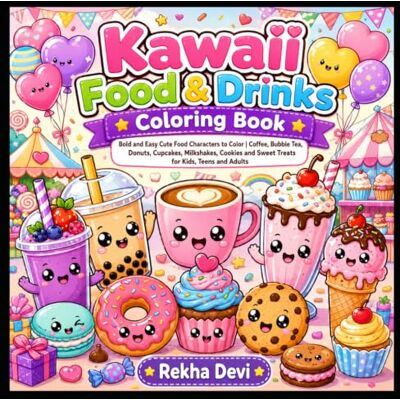 Devi Kawaii Food & Drinks Coloring Book: Bold and Easy Cute Food Characters to Color Coffee, Bubble Tea, Donuts, Cupcakes, Milkshakes, Cookies and Sweet ... and Adults (Creative Adventures for Kids) Devi Kawaii Food & Drinks Coloring Book: Bold and Easy Cute Food Characters to Color Coffee, Bubble Tea, Donuts, Cupcakes, Milkshakes, Cookies and Sweet ... and Adults (Creative Adventures for Kids)