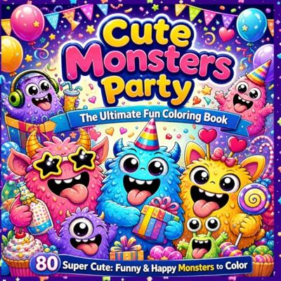 Cute Monster Family Party Coloring Book for Kids: 80 Super Cute, Funny & Happy Monsters to Color – Easy & Relaxing Designs for Kids, Toddlers & Beginners (Ages 3-8) Cute Monster Family Party Coloring Book for Kids: 80 Super Cute, Funny & Happy Monsters to Color – Easy & Relaxing Designs for Kids, Toddlers & Beginners (Ages 3-8)