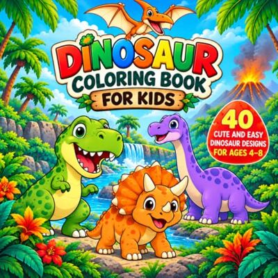 Daisy Tech Dinosaur Coloring Book for Kids: 40 Cute and Easy Dinosaur Designs for Ages 4–8 Daisy Tech Dinosaur Coloring Book for Kids: 40 Cute and Easy Dinosaur Designs for Ages 4–8