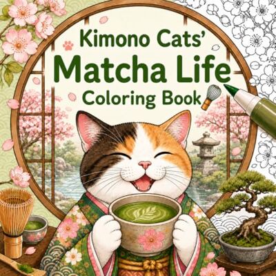 ART Kimono Cats' Matcha Life Coloring Book (English Edition): Enjoy cozy tea moments and adorable kimono cats with bold, easy-to-color illustrations. ... you relax, relieve stress, and find calm. ART Kimono Cats' Matcha Life Coloring Book (English Edition): Enjoy cozy tea moments and adorable kimono cats with bold, easy-to-color illustrations. ... you relax, relieve stress, and find calm.