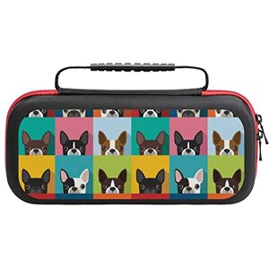 AXEDENRRT452 Boston Terrier Funda de transporte para interruptor, funda rígida para accesorios de consola, fundas de transporte de viaje para interruptor