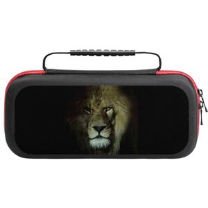 Nudquio00235 Lion in The Dark Funda de transporte compatible con Switch Travel Funda rígida protectora para consola de juegos y accesorios