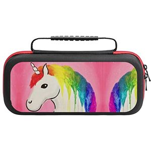 AXEDENRRT452 Funda rígida de transporte para interruptor de unicornio arcoíris para accesorios de consola, fundas de transporte de viaje para interruptor