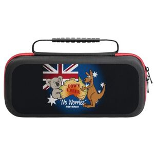 Nudquio00235 Mapa de Australia con koala canguro y bandera, funda de transporte compatible con Switch Travel Funda rígida protectora para consola de tarjetas de juego accesorios