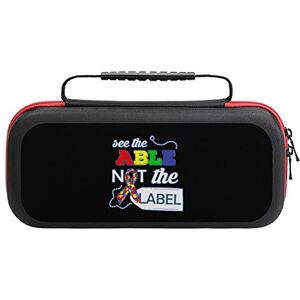 AXEDENRRT1 See The Able Not The Label - Funda protectora de viaje para concienciación sobre el autismo compatible con Switch, con 20 accesorios de juego, talla única