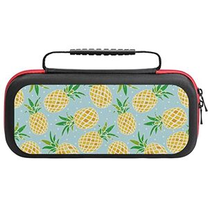 Nudquio00235 Divertida funda de transporte de piña compatible con Switch Travel Protective Hard Pouch para consola, tarjetas de juegos, accesorios