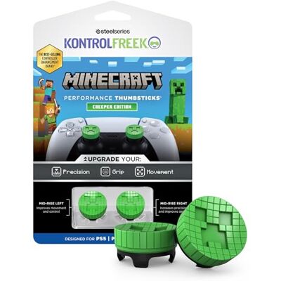 KontrolFreek Minecraft Performance Thumbsticks® – Creeper Editon PlayStation 5 (PS5) y PlayStation 4 (PS4) 2 thumbsticks de Altura Media KontrolFreek Minecraft Performance Thumbsticks® – Creeper Editon PlayStation 5 (PS5) y PlayStation 4 (PS4) 2 thumbsticks de Altura Media