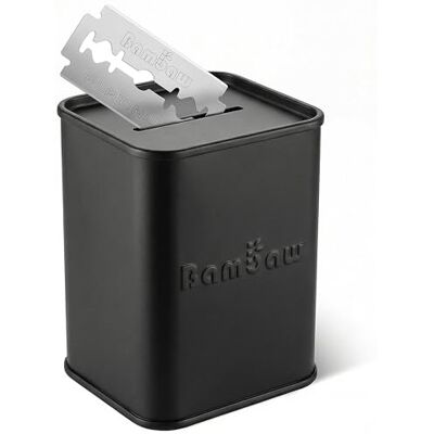 Bambaw Contenedor para Cuchillas de Afeitar Doble Filo, Caja Cuchillas de Afeitar, Gran Capacidad, Depósito Compacto y Sellado con Ranura Segura, Hecho de Acero Estañado (Negro) Bambaw Contenedor para Cuchillas de Afeitar Doble Filo, Caja Cuchillas de Afeitar, Gran Capacidad, Depósito Compacto y Sellado con Ranura Segura, Hecho de Acero Estañado (Negro)