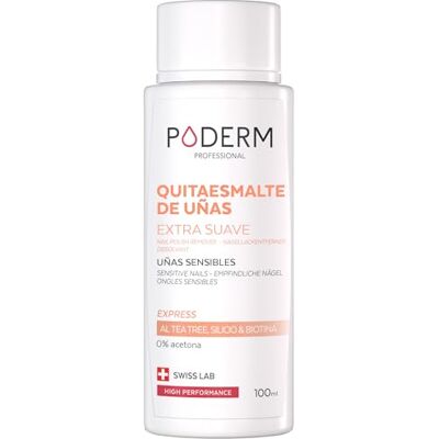 PODERM QUITAESMALTE DE UÑAS EXTRA SUAVE CON ÁRBOL DE TÉ Eliminación Fácil y Rápida del esmalte de uñas Sin Acetona – Fortalece y Nutre Ideal para Uñas Sensibles 100 ml Swiss Lab PODERM QUITAESMALTE DE UÑAS EXTRA SUAVE CON ÁRBOL DE TÉ Eliminación Fácil y Rápida del esmalte de uñas Sin Acetona – Fortalece y Nutre Ideal para Uñas Sensibles 100 ml Swiss Lab